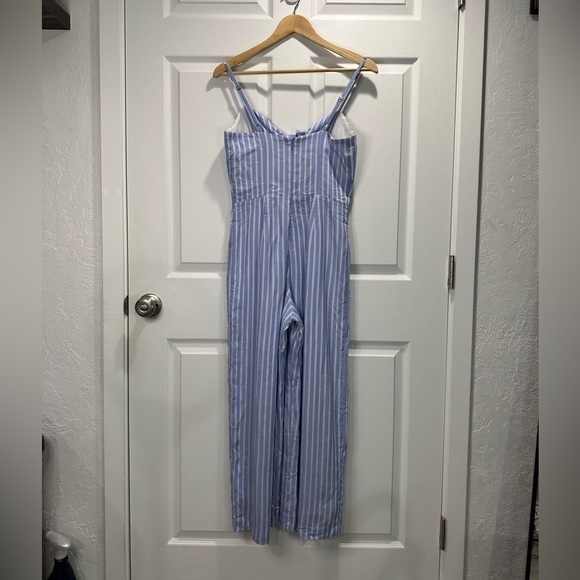 NWT J.Crew Striped Front Tie Jumpsuit Blue & White Size 0 - Picture 5 of 8